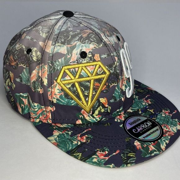 Carbon Elements Snapback Hat/ Cap Diamond 99 Embroided Gold White Adjustable - Picture 3 of 16